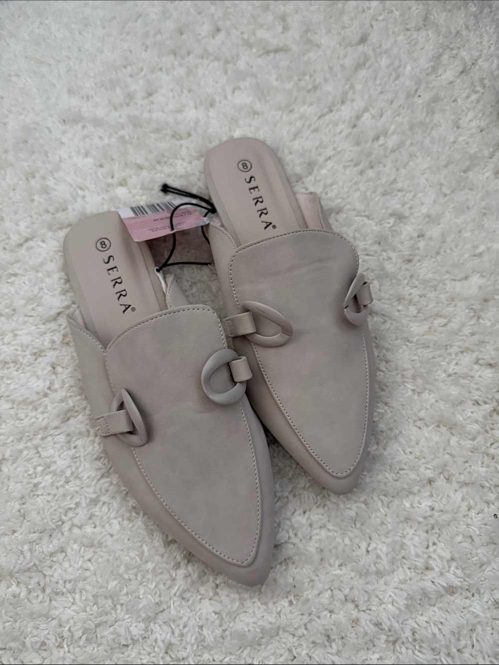 Serra Pointed Slip-On Mules in Light Taupe